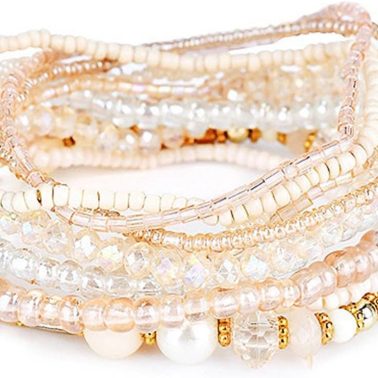 Bohemian Crystal Beaded Stackable Bracelets Handmade Colorful Crystal Pearl Seed Beads Bracelets for Women Jewelry