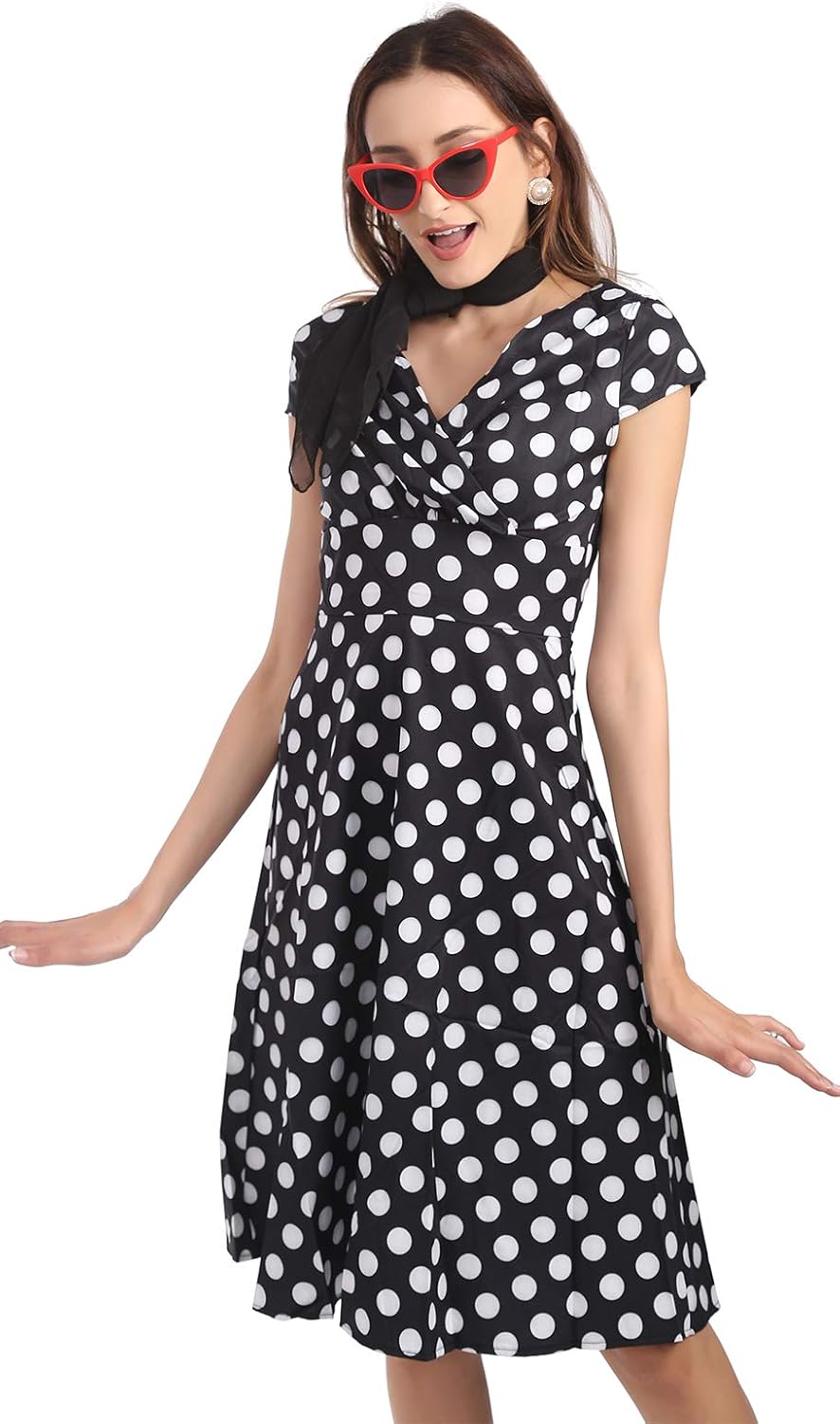 50s Chiffon Scarf Sheer Square Neck Head Scarf for Women - Image 3