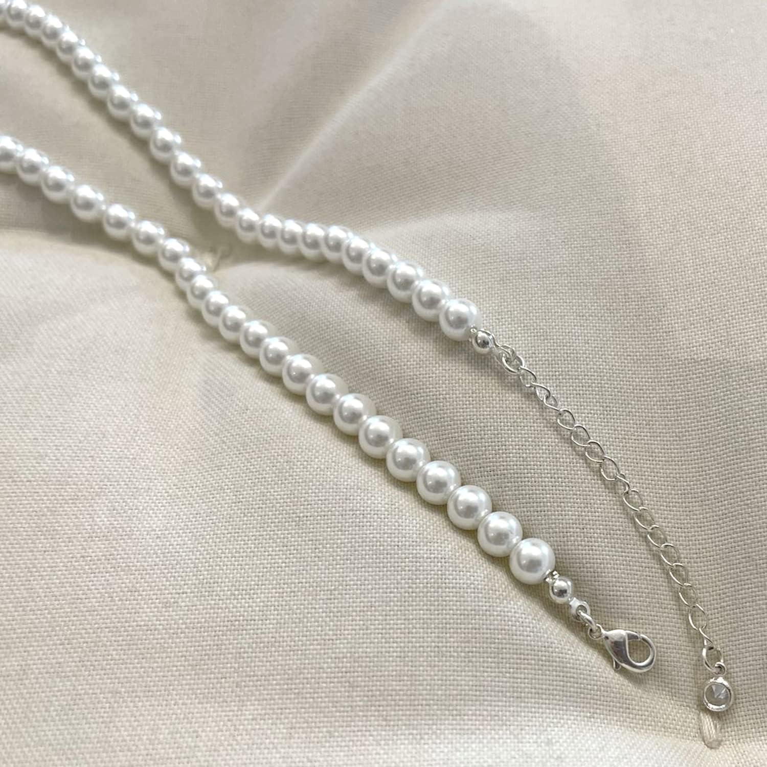 Pearl Necklace 4MM/6MM/8MM Dainty Round Imitation Pearl Choker Necklace Wedding Pearl Necklace Delicate Jewelry for Women Simple Bridesmaid Jewelry Gifts - Image 6